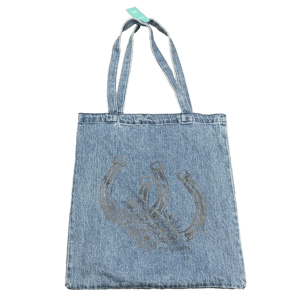 Maurices Canvas Denim Tote Shoulder Bag Large Artisanal Boho Westerrn Travel